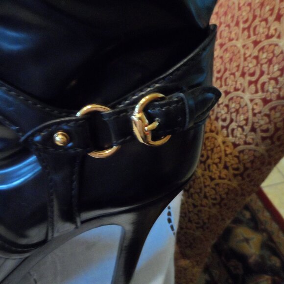 Gucci Black Leather Knee-High Platform Boots Size 39.5C - Picture 7 of 16